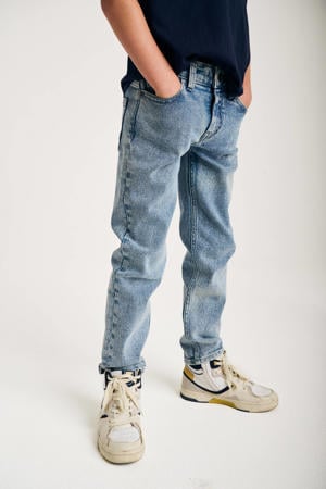 straight leg jeans light blue denim