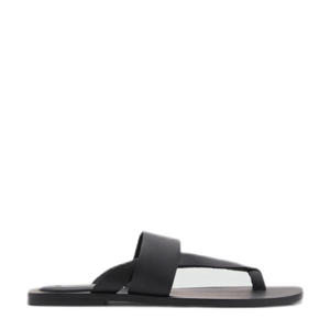   leren steenslippers zwart