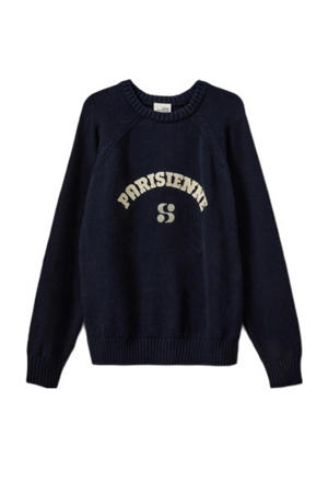 trui blauw fijn gebreid