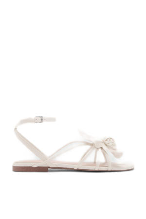   sandalen met bloem wit