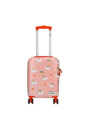 trolley met all-over print 46 cm. roze