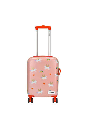 trolley met all-over print 46 cm. roze