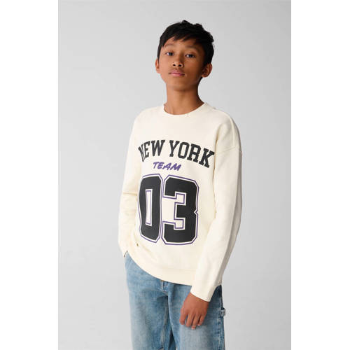 Shoeby sweater ecru Tekst - maat 98/104 | Sweater van Shoeby afbeelding
