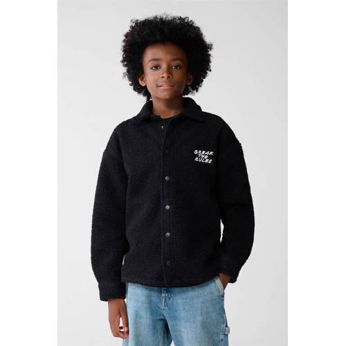 Shoeby teddy jas zwart Tekst