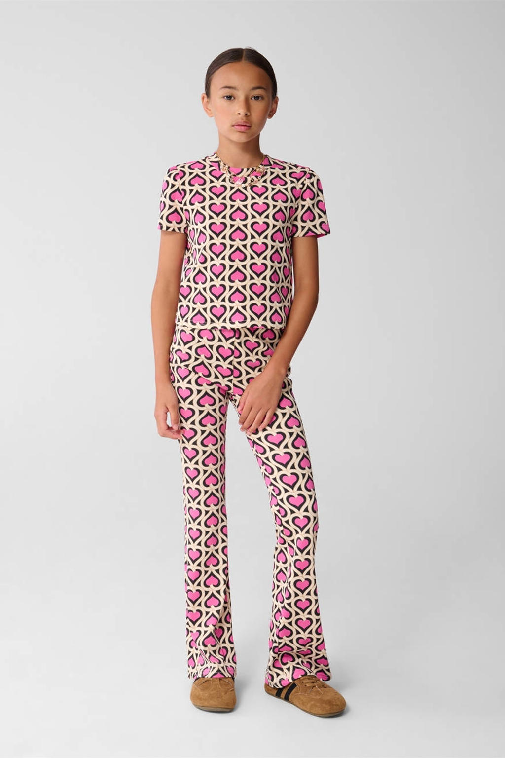 Shoeby flared flared broek roze