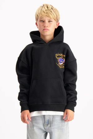 hoodie met backprint zwart