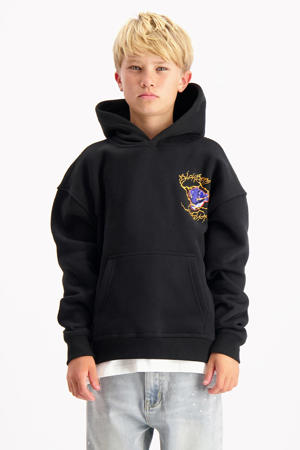 hoodie met backprint zwart
