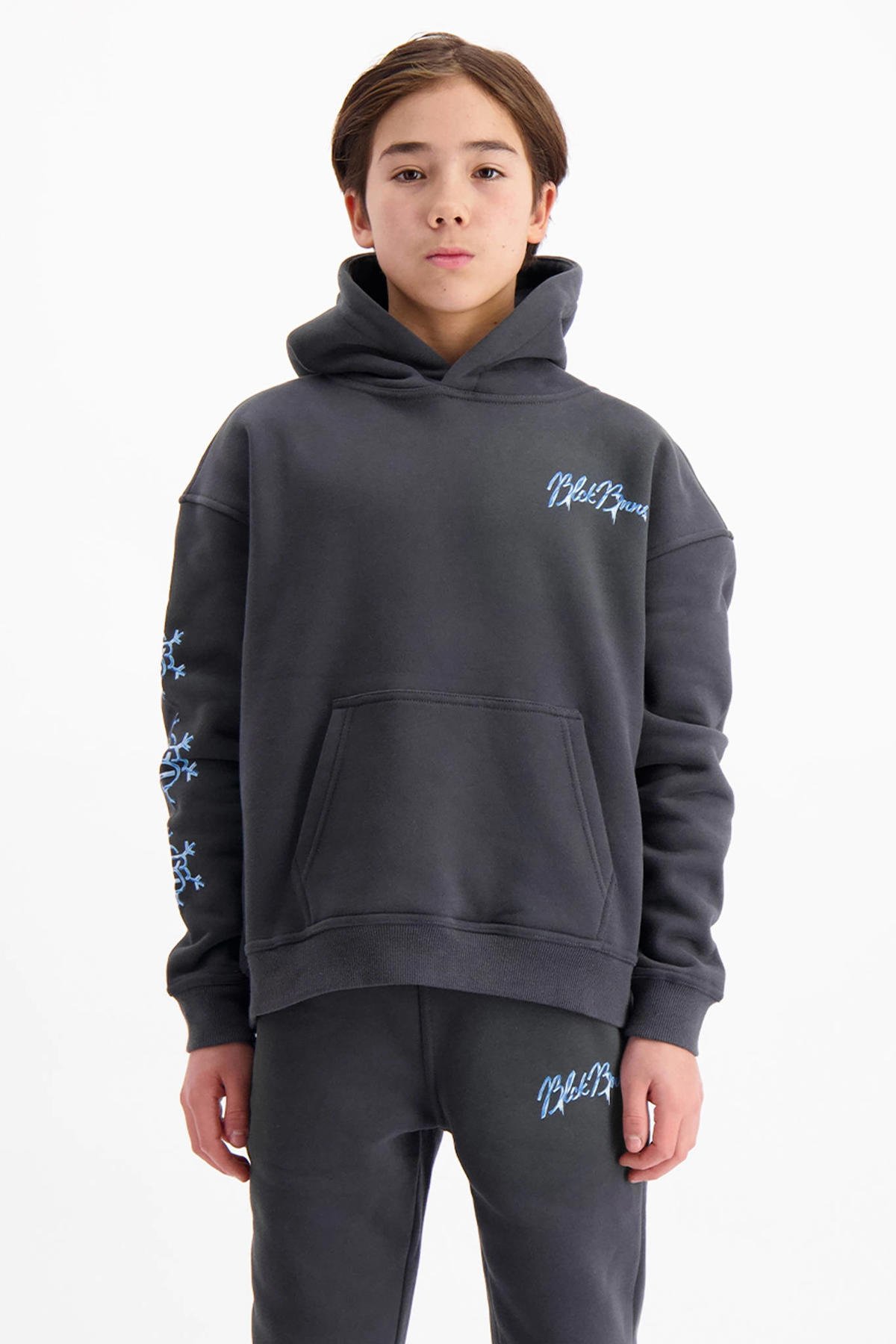 BLACK BANANAS hoodie met backprint grijs