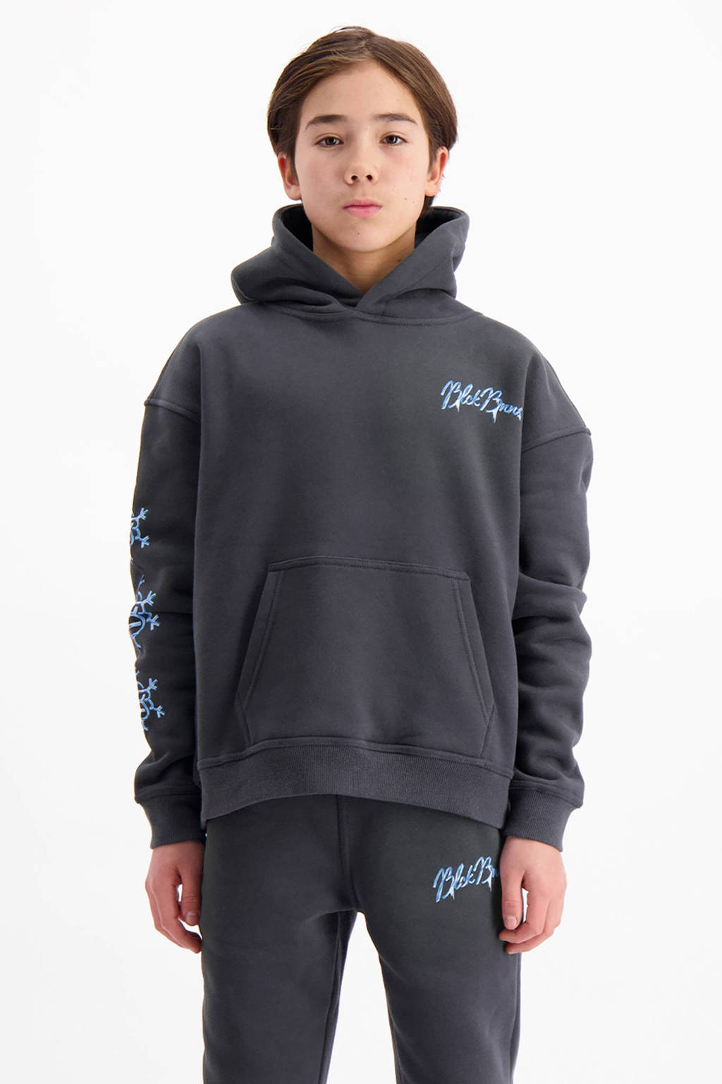 BLACK BANANAS hoodie met backprint grijs