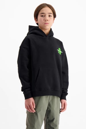 hoodie met backprint zwart