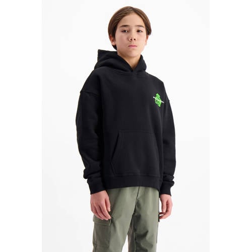 BLACK BANANAS hoodie met backprint zwart Sweater Jongens Katoen Capuchon