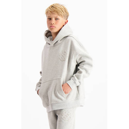 BLACK BANANAS hoodie grijs melange Sweater Jongens Katoen Capuchon Effen