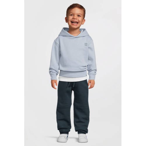 Quapi Mini hoodie lichtblauw Sweater Jongens Katoen Capuchon Backprint