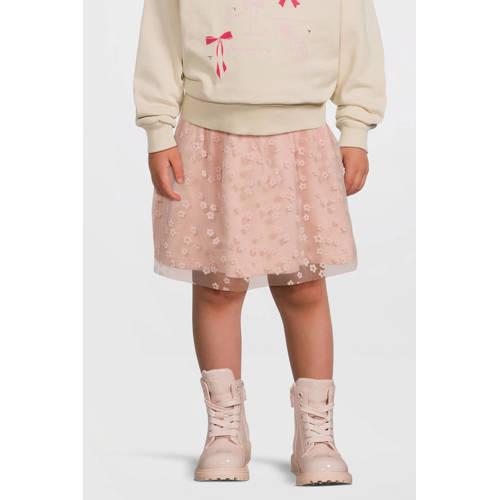 Quapi Mini korte rok lichtroze Meisjes Polyester Bloemen