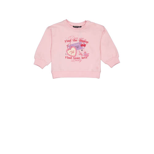 Quapi Mini sweater roze Meisjes Katoen Ronde hals Printopdruk - maat 80 afbeelding