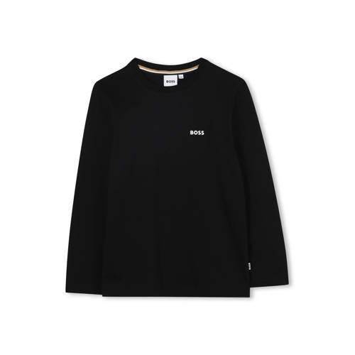 BOSS longsleeve zwart Jongens Katoen Ronde hals Effen - maat 128 afbeelding