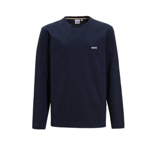 BOSS longsleeve donkerblauw Jongens Katoen Ronde hals Effen - maat 152 afbeelding