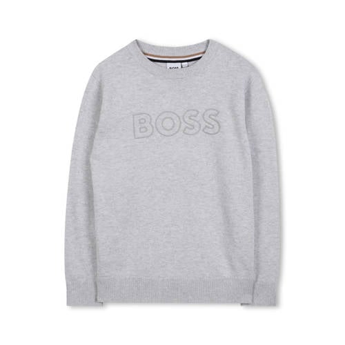 BOSS sweater grijs Jongens Katoen Ronde hals Effen - maat 170 afbeelding