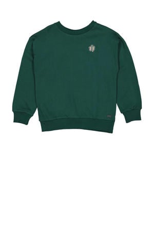 sweater met backprint donkergroen
