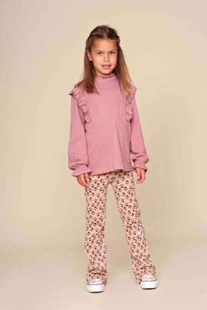 regular gebloemde casual broek roze