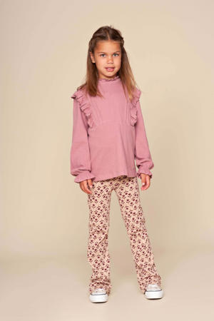 regular gebloemde casual broek roze