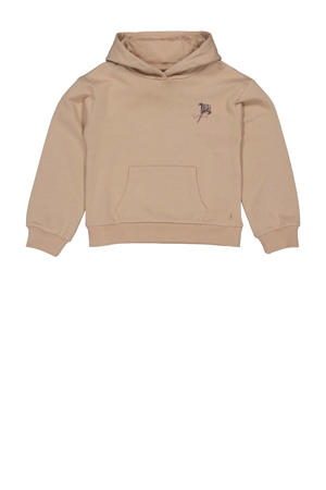 hoodie met backprint beige