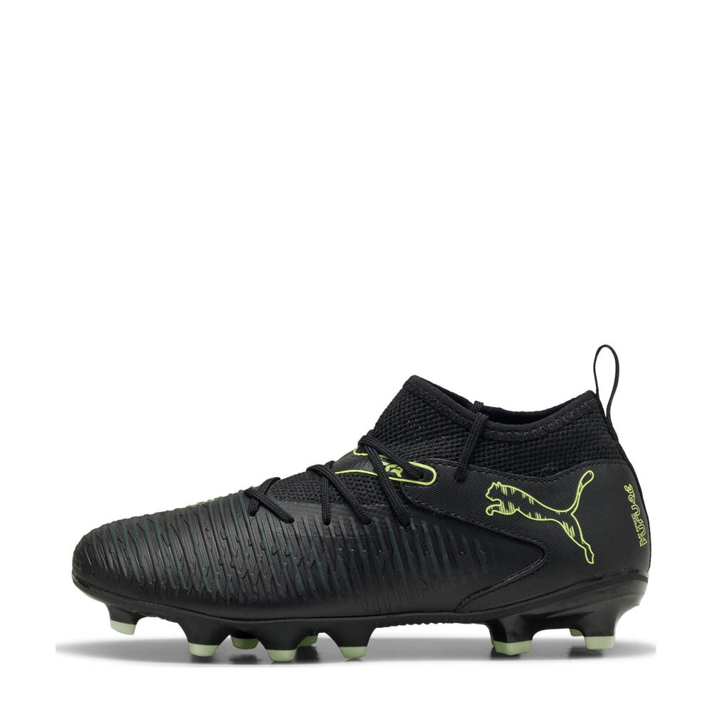 Zwart en gele jongens en meisjes Puma Future 8 Match junior voetbalschoenen van imitatieleer/voering: mesh/voetbed: eva