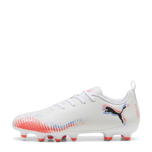 Puma junior voetbalschoenen wit/zwart/rood Jongens/Meisjes Imitatieleer - maat 38 afbeelding