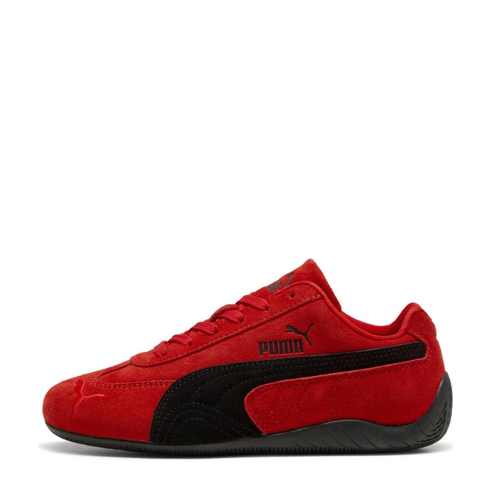 Rood en zwarte jongens en meisjes Puma Speedcat sneakers van suède/voering: mesh/voetbed: eva met veters