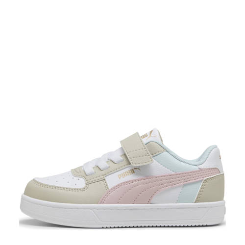 Puma Caven 2.0 Block sneakers beige/roze/blauw Jongens/Meisjes Imitatieleer