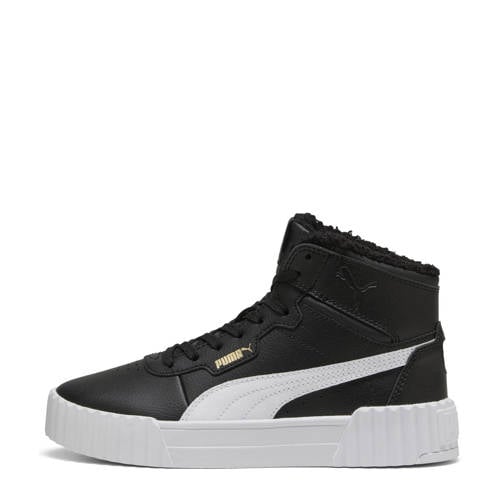 Puma Carina 3.0 Mid WTR sneakers zwart/wit Jongens/Meisjes Imitatieleer