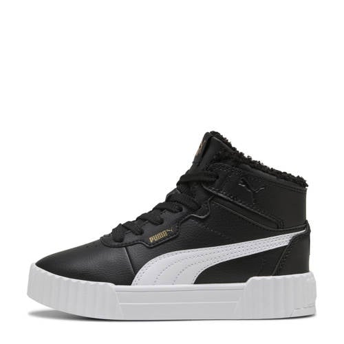 Puma Carina 3.0 Mid WTR sneakers zwart/wit Jongens/Meisjes Imitatieleer