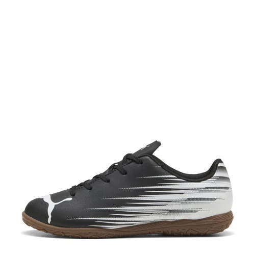Puma Attacanto II IT junior voetbalschoenen zwart/wit Jongens/Meisjes Imitatieleer