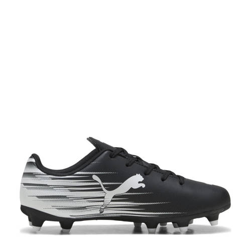 Puma Attacanto II junior voetbalschoenen zwart/wit Jongens/Meisjes Imitatieleer