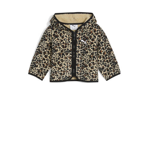 Puma jas bruin/zwart Meisjes Polyester Capuchon Dierenprint