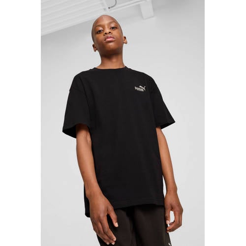 Puma T-shirt zwart Jongens/Meisjes Katoen Ronde hals Effen - maat 164 afbeelding