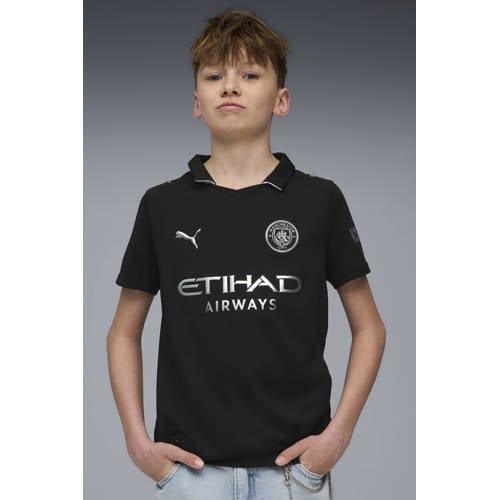 Puma Junior Manchester City voetbalshirt Uit Sport t-shirt Zwart Jongens/Meisjes Polyester Polokraag