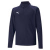 Puma junior voetbalshirt teamLIGA donkerblauw/wit