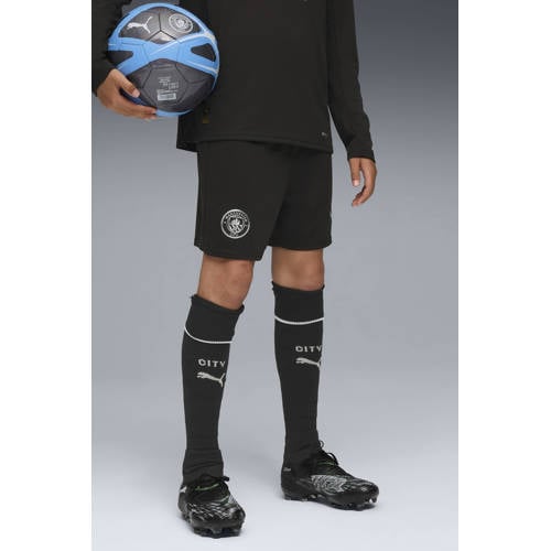 Puma Junior Manchester City voetbalshort Uit Sportbroek Zwart Jongens/Meisjes Polyester