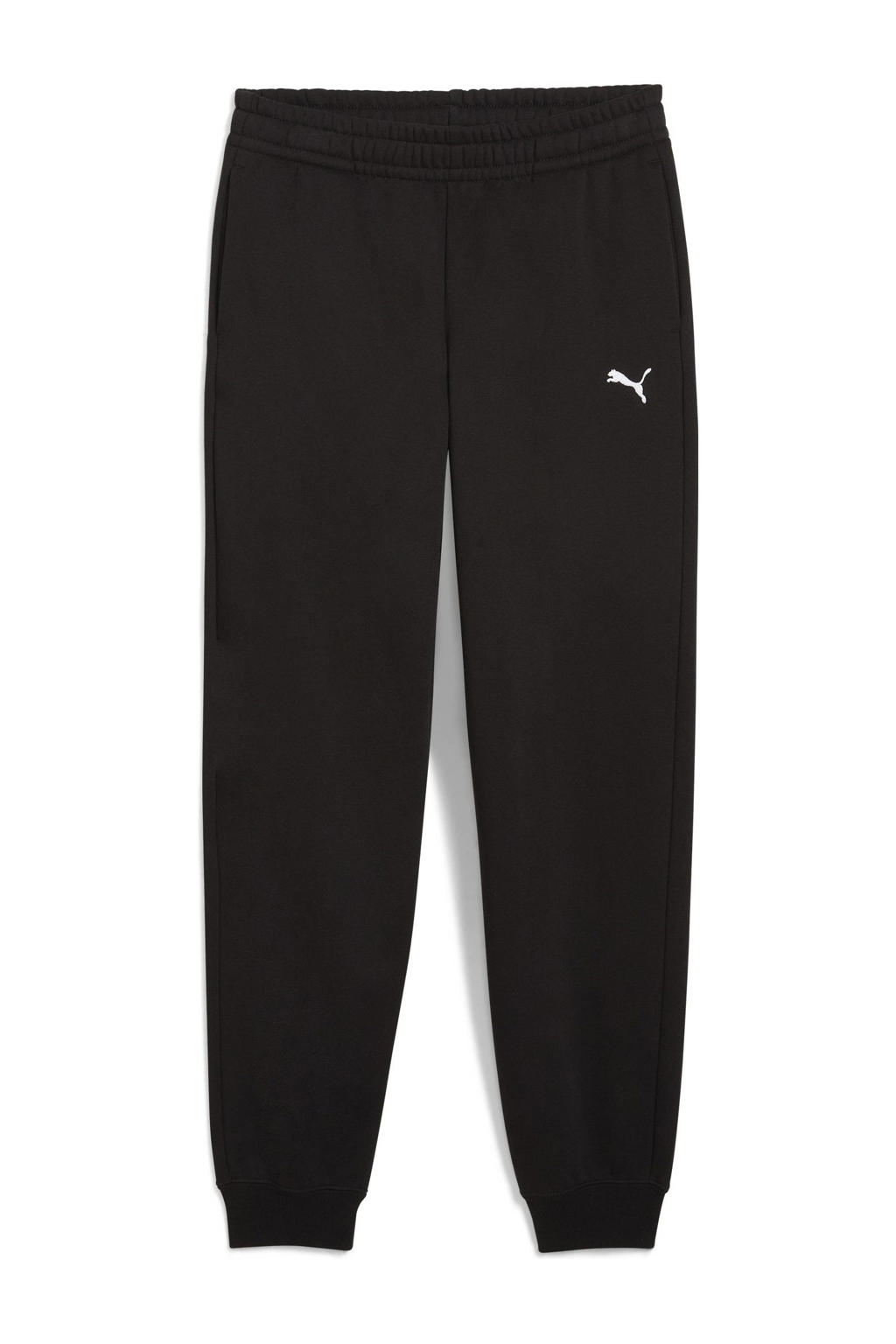 Zwarte meisjes Puma joggingbroek van katoen met elastische tailleband en effen