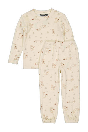 pyjamaset met all over print ecru