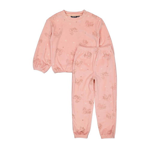 Quapi pyjamaset met all over print roze Meisjes Polyester Ronde hals All over print - maat 98 afbeelding