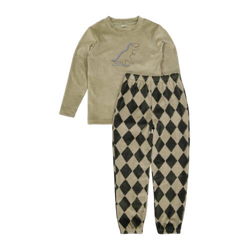 Quapi fleece pyjama met geruite print groen Ruit - maat 122/128 afbeelding