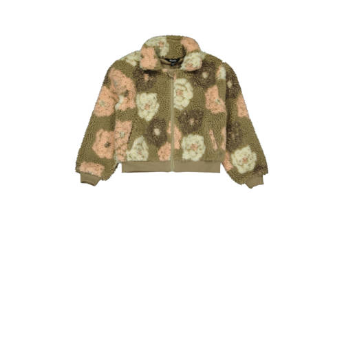 Quapi teddy jas groen Bloemen - maat 98 | Jas van Quapi afbeelding