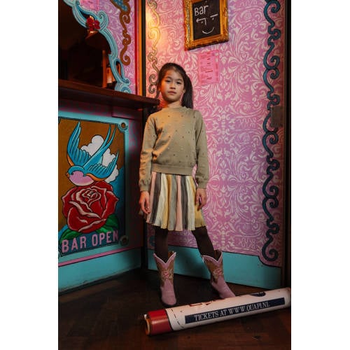 Quapi plissé rok multi Meisjes Polyester Streep