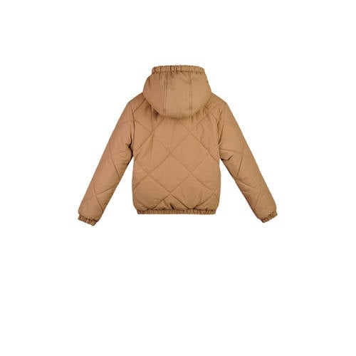 Moodstreet gewatteerde jas winter beige Jongens Polyester Capuchon Effen