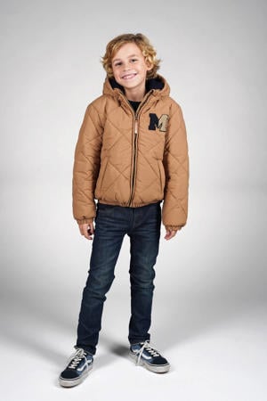 gewatteerde jas winter beige
