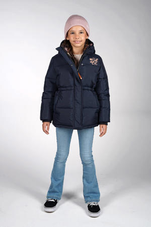 gewatteerde jas donkerblauw