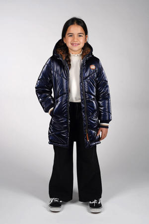 gewatteerde jas blauw