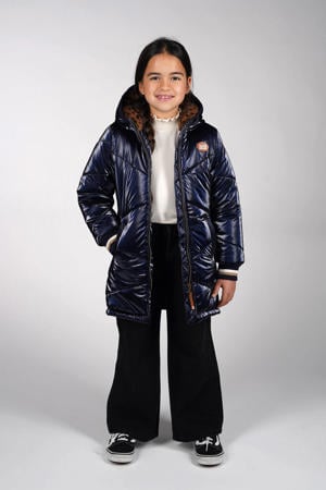 gewatteerde jas blauw